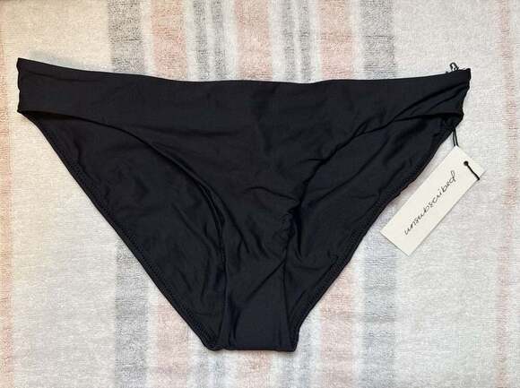 Unsubscribed Other - Unsubscribed Black Ruched Back Bikini Swim Bottom Size M NWT